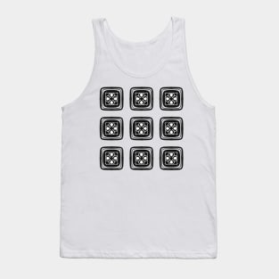 Abstract pattern with decorated black squares Tank Top